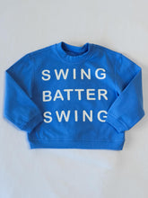 Warm Knit Sweatshirt - Swing Batter Swing in Blue